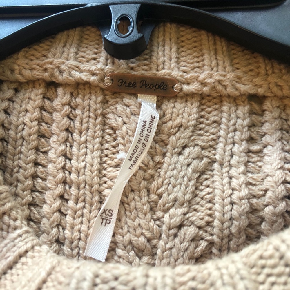 Free People Good As Gold Cable Knit Tunic Sweater - Picture 7 of 8